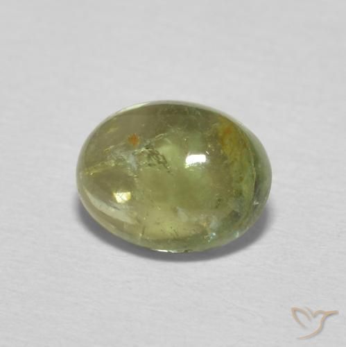 1.39 ct Green Tourmaline Stone, Natural Tourmaline in Oval Cabochon Shape for Sale