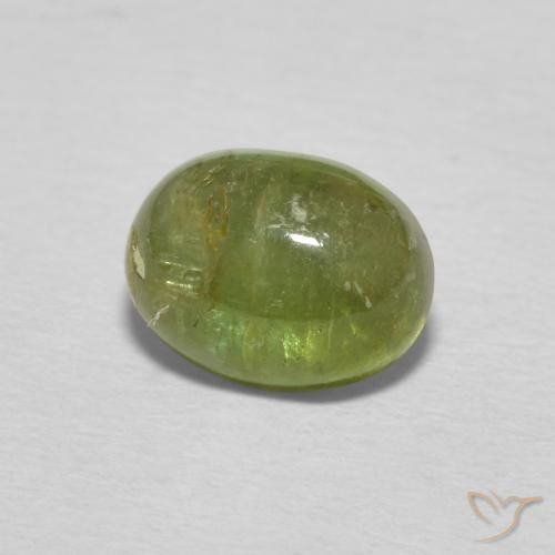 1.24 ct Green Tourmaline Stone, Natural Tourmaline in Oval Cabochon Shape for Sale