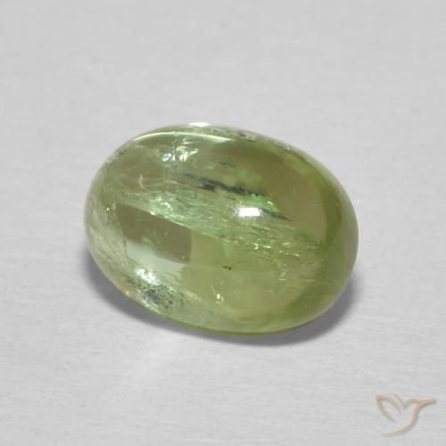1.55 ct Green Tourmaline Stone, Natural Tourmaline in Oval Cabochon Shape for Sale