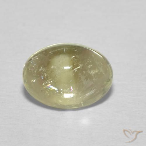 1.35 ct Yellow Tourmaline Gemstone, Tourmaline Gem in Oval Cabochon Shape for Sale.