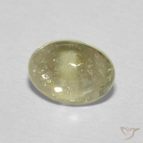 1.35 ct Yellow Tourmaline Stone, Natural Tourmaline in Oval Cabochon Shape for Sale