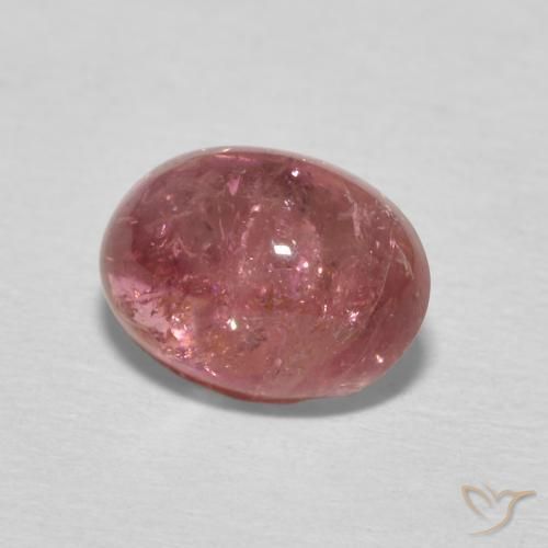 1.64 ct Red Tourmaline Stone, Natural Tourmaline in Oval Cabochon Shape for Sale