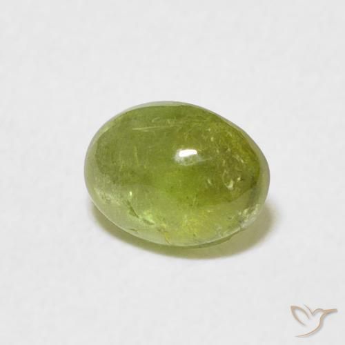 0.69 ct Green Tourmaline Stone, Natural Tourmaline in Oval Cabochon Shape for Sale