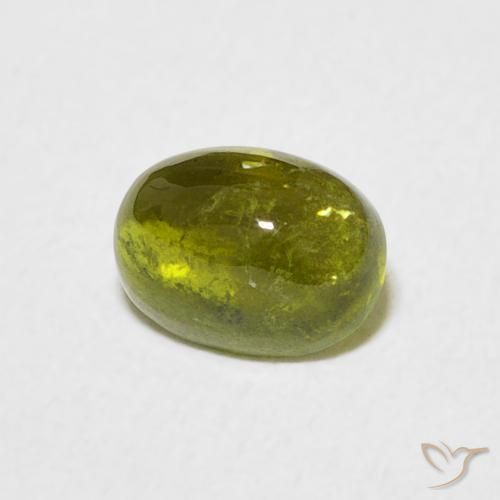 0.80 ct Green Tourmaline Stone, Natural Tourmaline in Oval Cabochon Shape for Sale