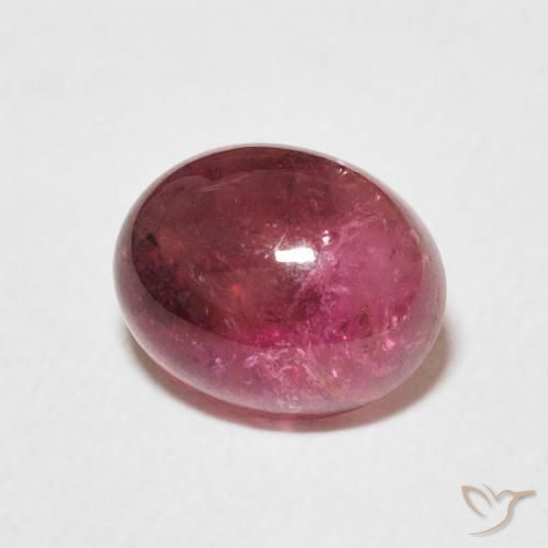 2.42 ct Red Tourmaline Stone, Natural Tourmaline in Oval Cabochon Shape for Sale