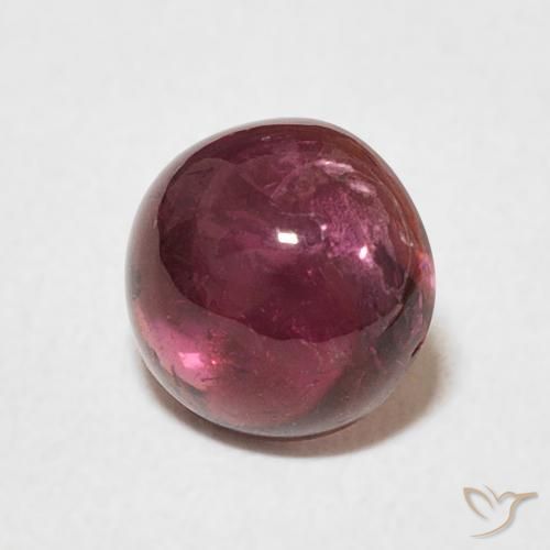 1.23 ct Red Tourmaline Stone, Natural Tourmaline in Round Cabochon Shape for Sale