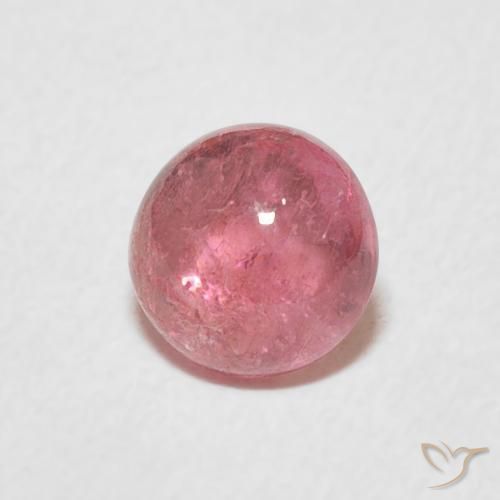 1.07 ct Pink Tourmaline Stone, Natural Tourmaline in Round Cabochon Shape for Sale