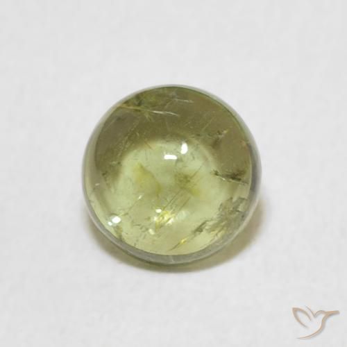 0.89ct Natural Yellowish Green Tourmaline, Round, Transparent