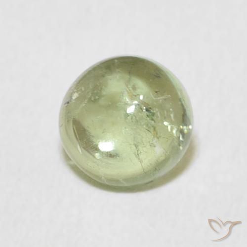 0.96 ct Green Tourmaline Stone, Natural Tourmaline in Round Cabochon Shape for Sale