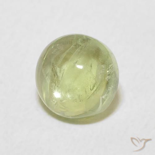 1.08 ct Green Tourmaline Stone, Natural Tourmaline in Round Cabochon Shape for Sale