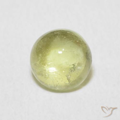 0.96ct Natural Light Pear Green Tourmaline, Round, Transparent