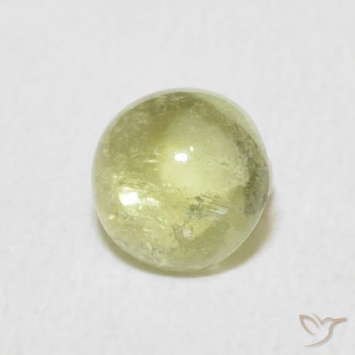 0.96 ct Green Tourmaline Stone, Natural Tourmaline in Round Cabochon Shape for Sale