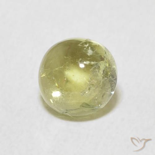 1.02 ct Green Tourmaline Stone, Natural Tourmaline in Round Cabochon Shape for Sale