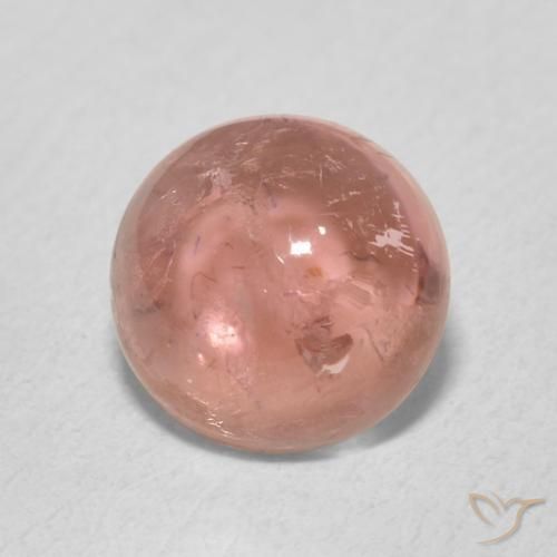 1.32 ct Pink Tourmaline Stone, Natural Tourmaline in Round Cabochon Shape for Sale