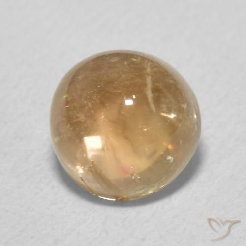 2.03 ct Golden Tourmaline Stone, Natural Tourmaline in Round Cabochon Shape for Sale