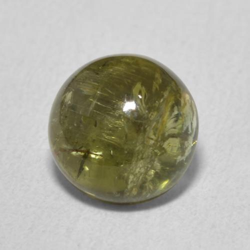 1.76 ct Green Tourmaline Stone, Natural Tourmaline in Round Cabochon Shape for Sale