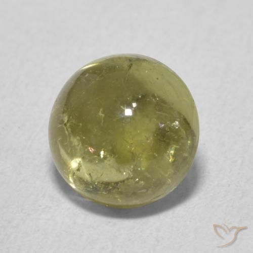 1.89 ct Green Tourmaline Stone, Natural Tourmaline in Round Cabochon Shape for Sale