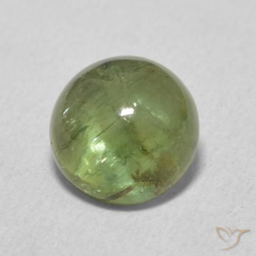 1.72 ct Green Tourmaline Stone, Natural Tourmaline in Round Cabochon Shape for Sale