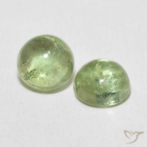 3.17 ctw Green Tourmaline Stones, Natural Tourmaline in Round Cabochon Shape for Sale