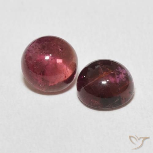 2.32 ctw Pink Tourmaline Stones, Natural Tourmaline in Round Cabochon Shape for Sale