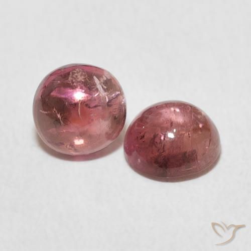 1.85 ctw Pink Tourmaline Stones, Natural Tourmaline in Round Cabochon Shape for Sale
