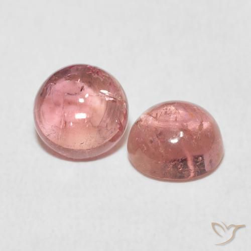 1.90 ctw Pink Tourmaline Stones, Natural Tourmaline in Round Cabochon Shape for Sale