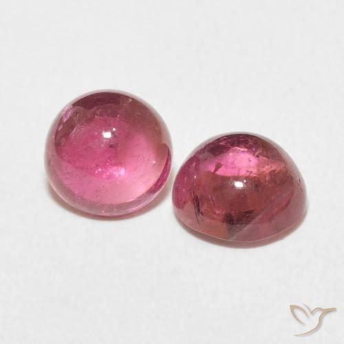 2.50 ctw Pink Tourmaline Stones, Natural Tourmaline in Round Cabochon Shape for Sale