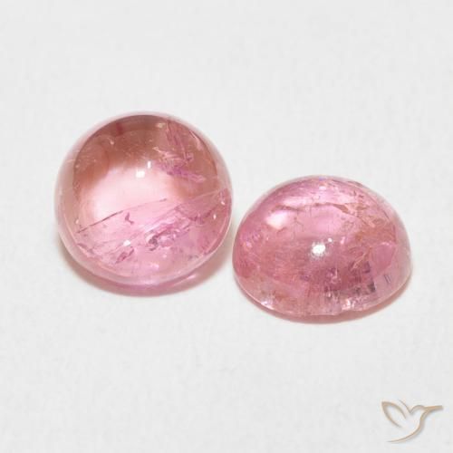 2.68 ctw Pink Tourmaline Stones, Natural Tourmaline in Round Cabochon Shape for Sale