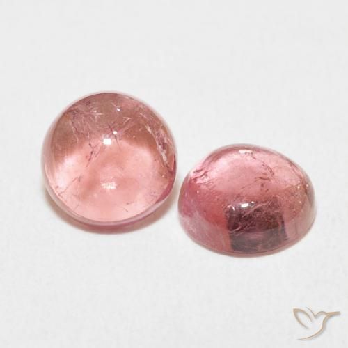 2.48 ctw Pink Tourmaline Stones, Natural Tourmaline in Round Cabochon Shape for Sale