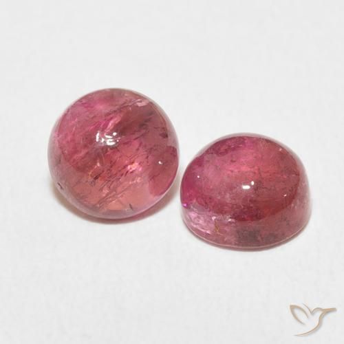 2.69 ctw Pink Tourmaline Stones, Natural Tourmaline in Round Cabochon Shape for Sale