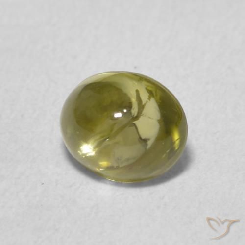 0.75 ct Green Tourmaline Stone, Natural Tourmaline in Oval Cabochon Shape for Sale