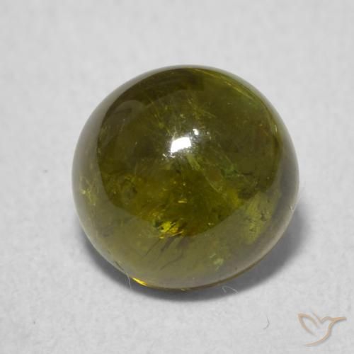 1.54ct Natural Yellowish Green Tourmaline, Round, Transparent
