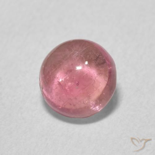 0.86 ct Pink Tourmaline Stone, Natural Tourmaline in Round Cabochon Shape for Sale