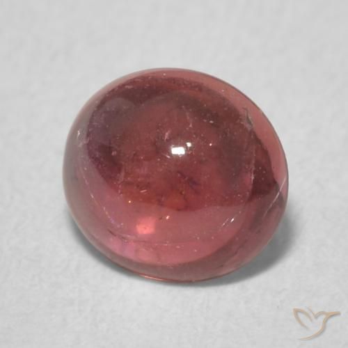 0.86 ct Red Tourmaline Stone, Natural Tourmaline in Oval Cabochon Shape for Sale