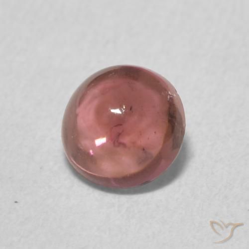 0.66 ct Red Tourmaline Stone, Natural Tourmaline in Round Cabochon Shape for Sale