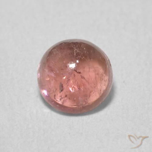 0.88ct Natural Warm Red Tourmaline, Round, Transparent