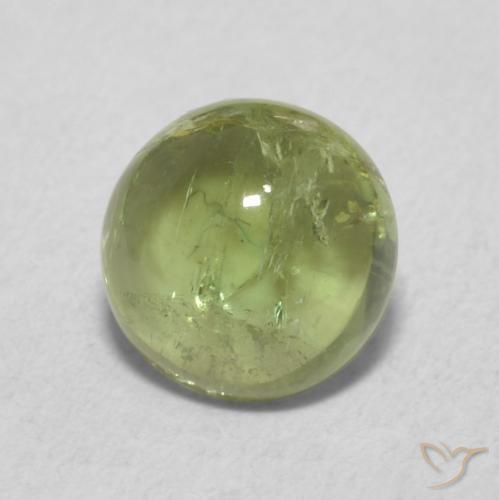 1.13 ct Green Tourmaline Stone, Natural Tourmaline in Round Cabochon Shape for Sale