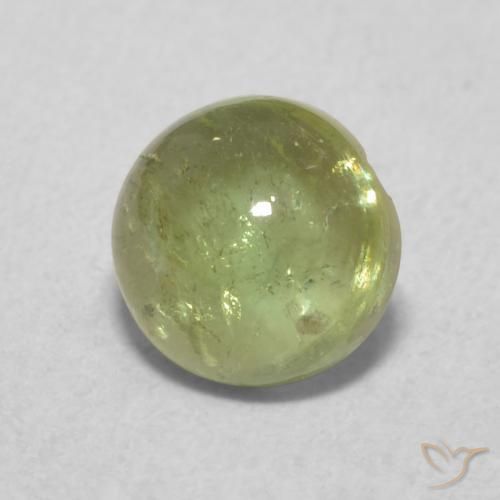 1.06 ct Green Tourmaline Stone, Natural Tourmaline in Round Cabochon Shape for Sale
