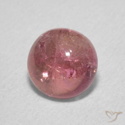 1.00 ct Pink Tourmaline Stone, Natural Tourmaline in Round Cabochon Shape for Sale