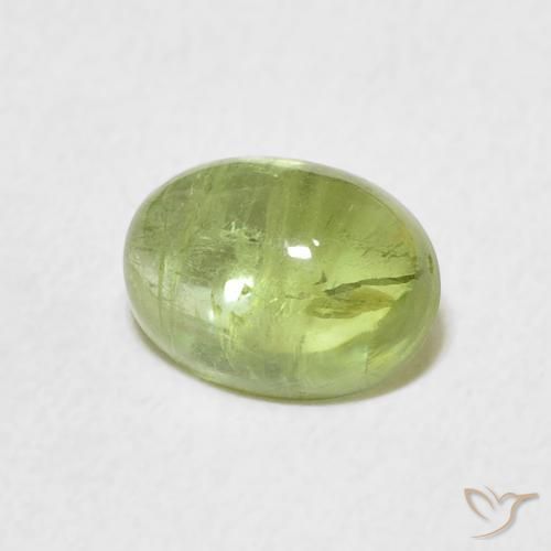 1.57 ct Green Tourmaline Stone, Natural Tourmaline in Oval Cabochon Shape for Sale