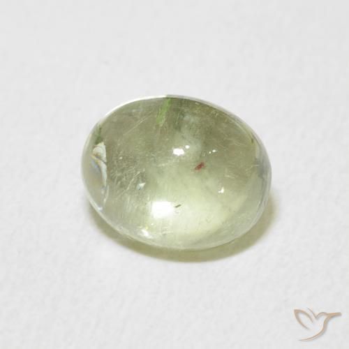 1.64 ct Green Tourmaline Stone, Natural Tourmaline in Oval Cabochon Shape for Sale