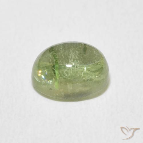 Tourmaline Gemstone in 7.4 x 6 mm Size for Sale, Tourmaline Stone in Grayish Green Color