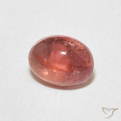 1.25 ct Red Tourmaline Stone, Natural Tourmaline in Oval Cabochon Shape for Sale