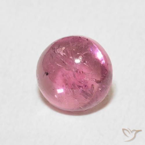 1.01 ct Pink Tourmaline Stone, Natural Tourmaline in Round Cabochon Shape for Sale