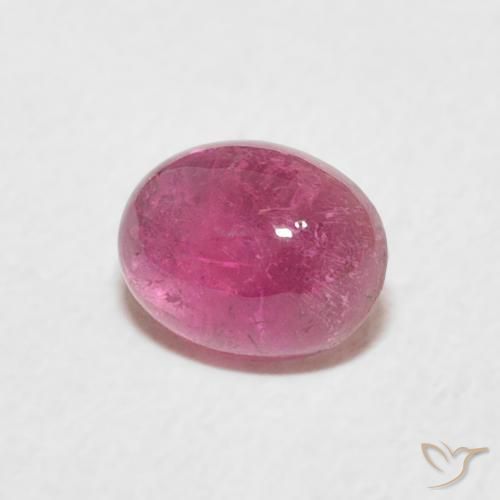 0.83 ct Pink Tourmaline Stone, Natural Tourmaline in Oval Cabochon Shape for Sale