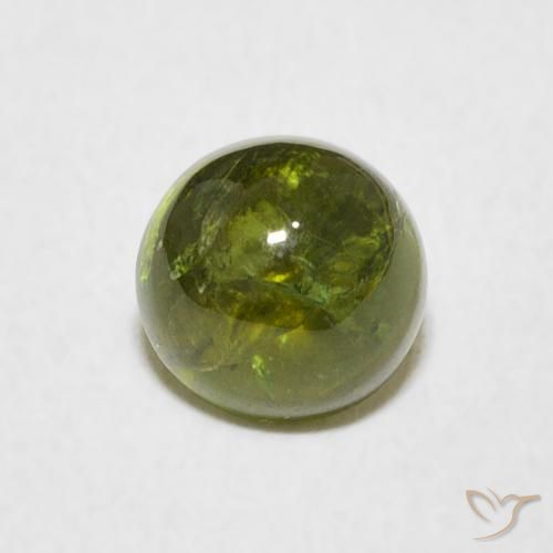 1.49ct Natural Verde amarelado Turmalina, Redondo, Transparente, Photo A