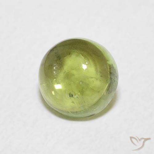 0.79 ct Green Tourmaline Stone, Natural Tourmaline in Round Cabochon Shape for Sale