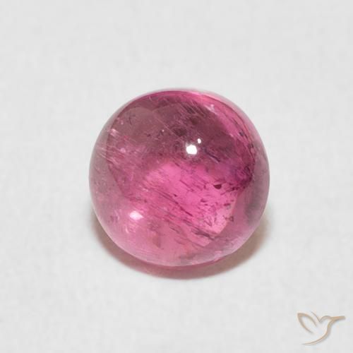 1.38 ct Pink Tourmaline Stone, Natural Tourmaline in Round Cabochon Shape for Sale