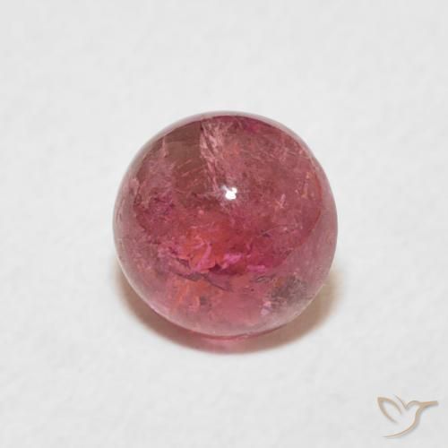1.24 ct Red Tourmaline Stone, Natural Tourmaline in Round Cabochon Shape for Sale