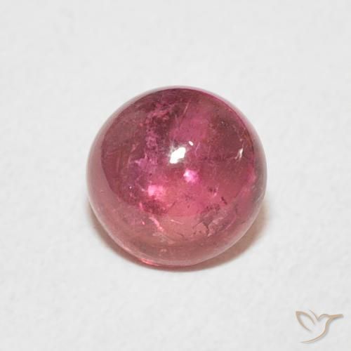 1.18 ct Red Tourmaline Stone, Natural Tourmaline in Round Cabochon Shape for Sale
